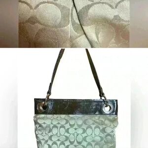 Coach Monogram Shoulder Bag - Cream and Black Signature Ashley Canvas Euc